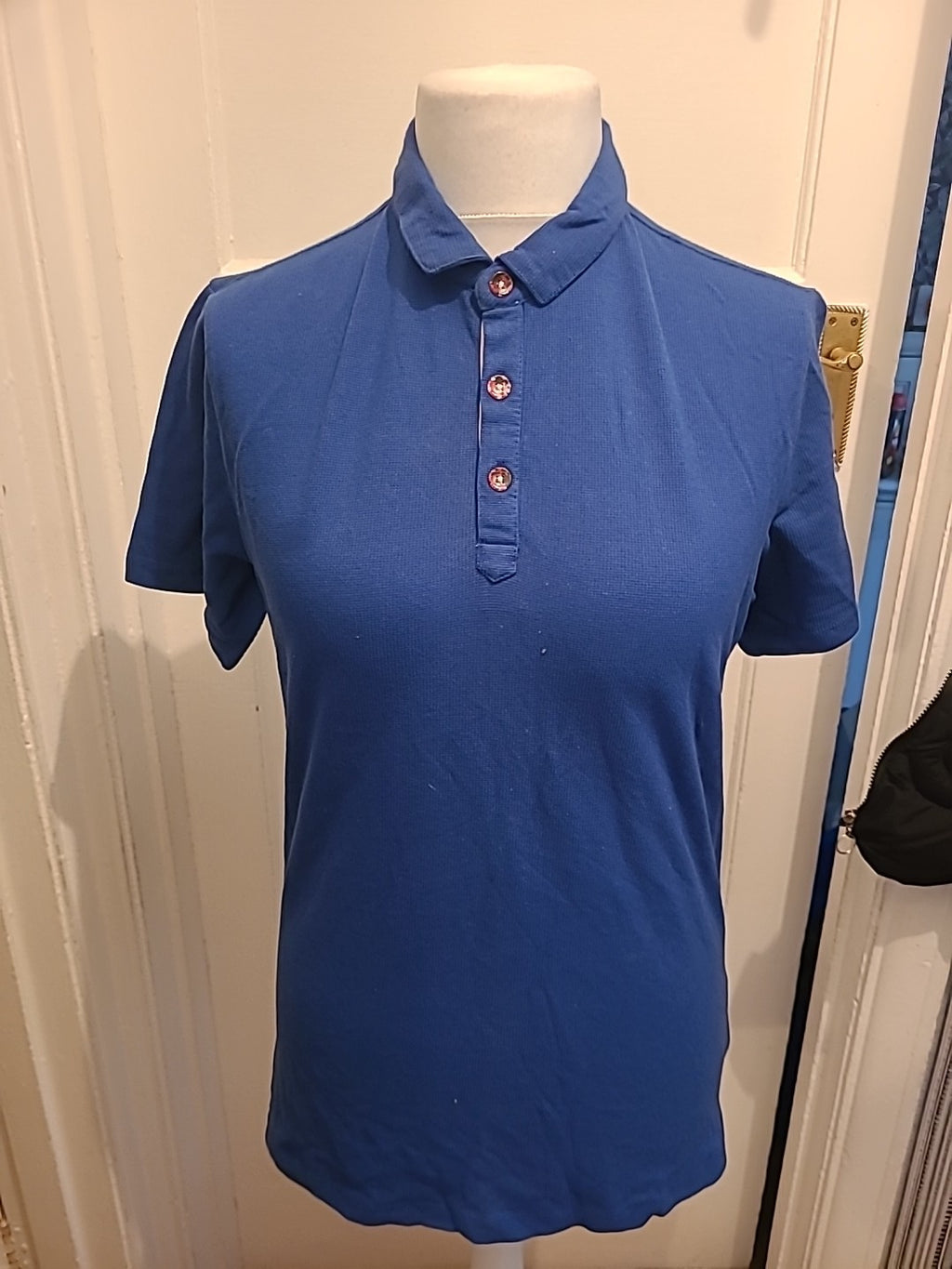 Brand New Mens BCL London Size Medium Cobalt Blue Short Sleeved Waffle Polo
