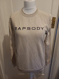 Ladies Rapsody Size Small Beige Print Pullover Sweatshirt