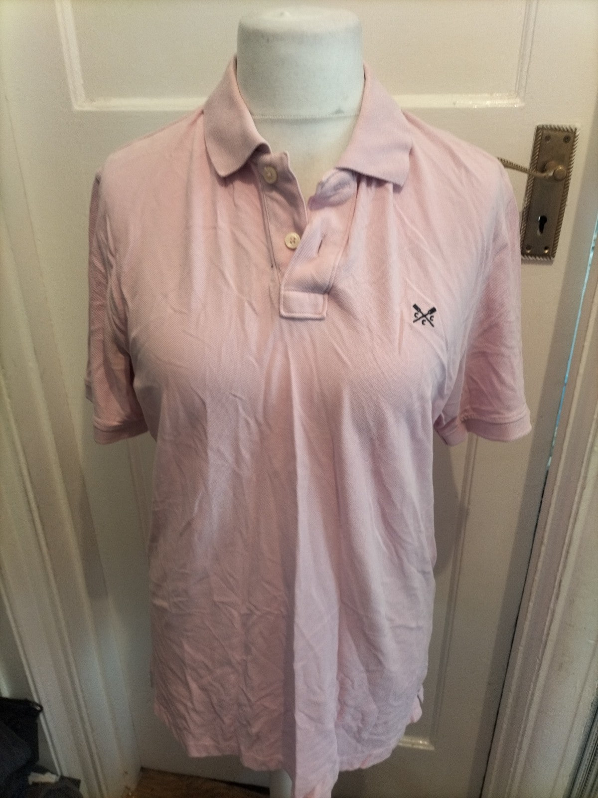 Mens Crew Clothing Size M Pink Short Sleeved Polo