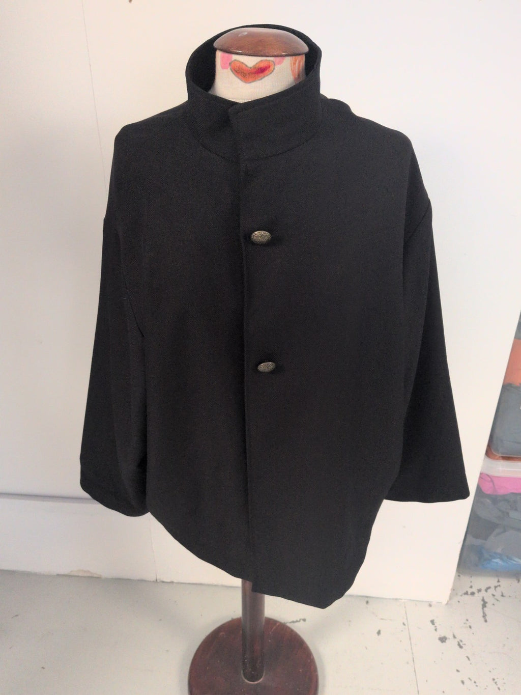 M/L Black Long Sleeve Check Lined Jacket