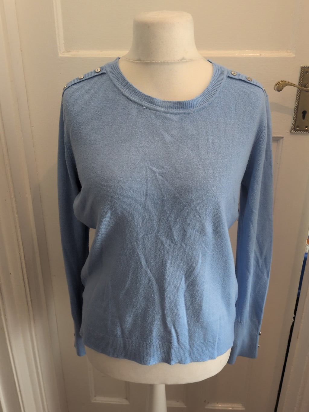 Primark 12-14 Blue Ribbed Hem And Cuff Lightweight Jumper