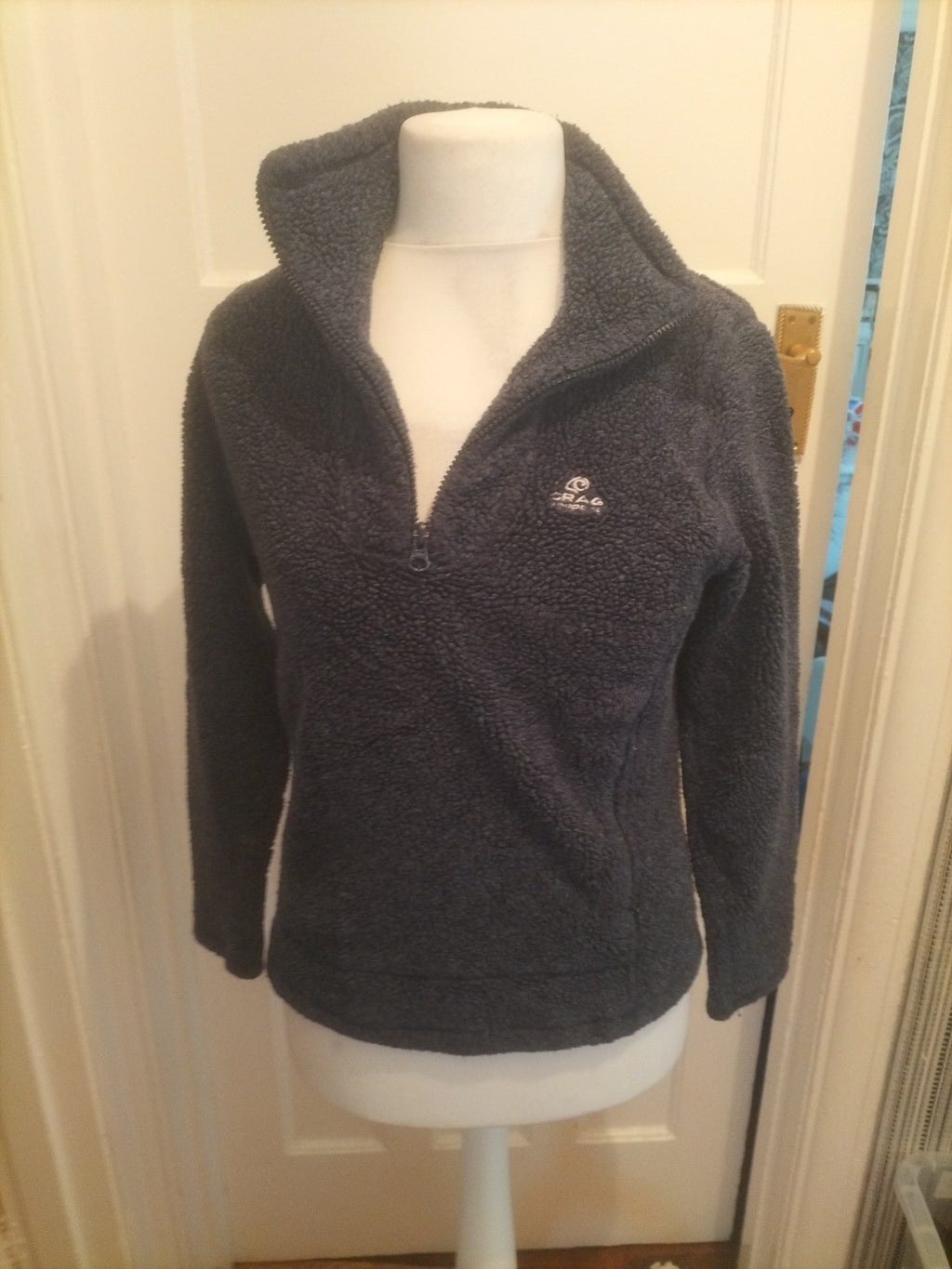 Ladies Craighoppers Size 10 Navy Grey Fleck High Neck Jumper