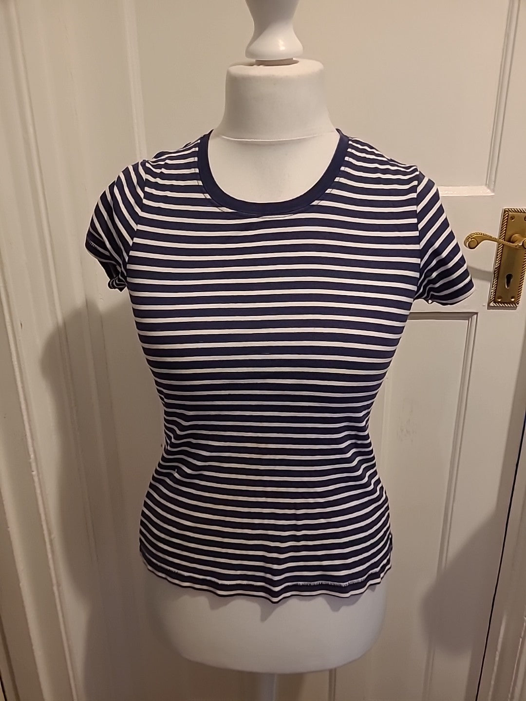 Ladies Tu Size 12 Striped Short Sleeved Tee
