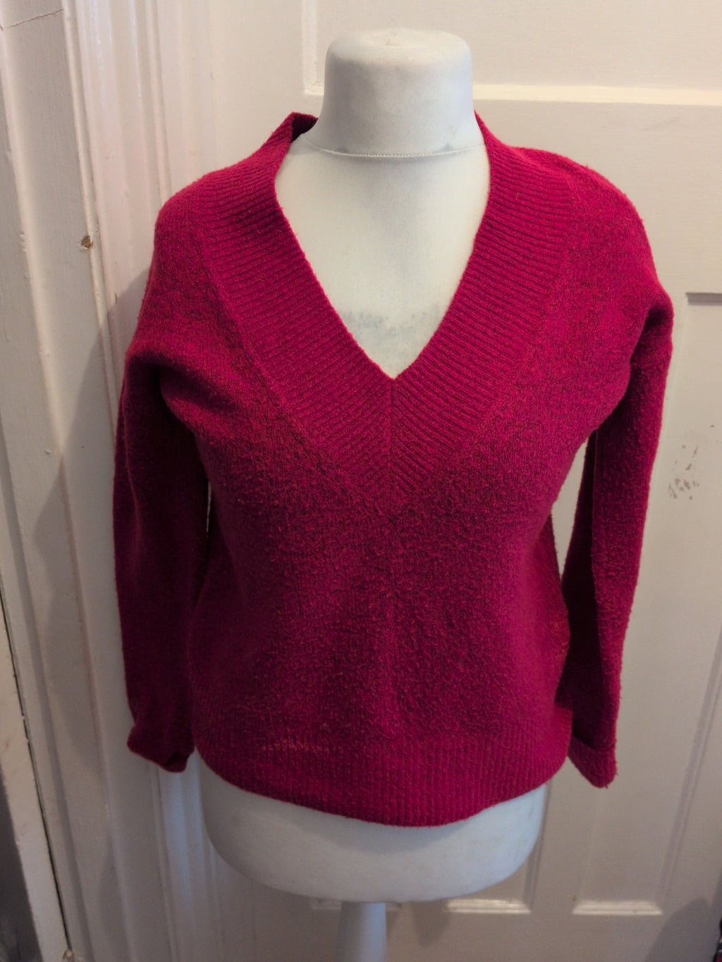 Ladies Next XS Deep Pink V Neck Jumper