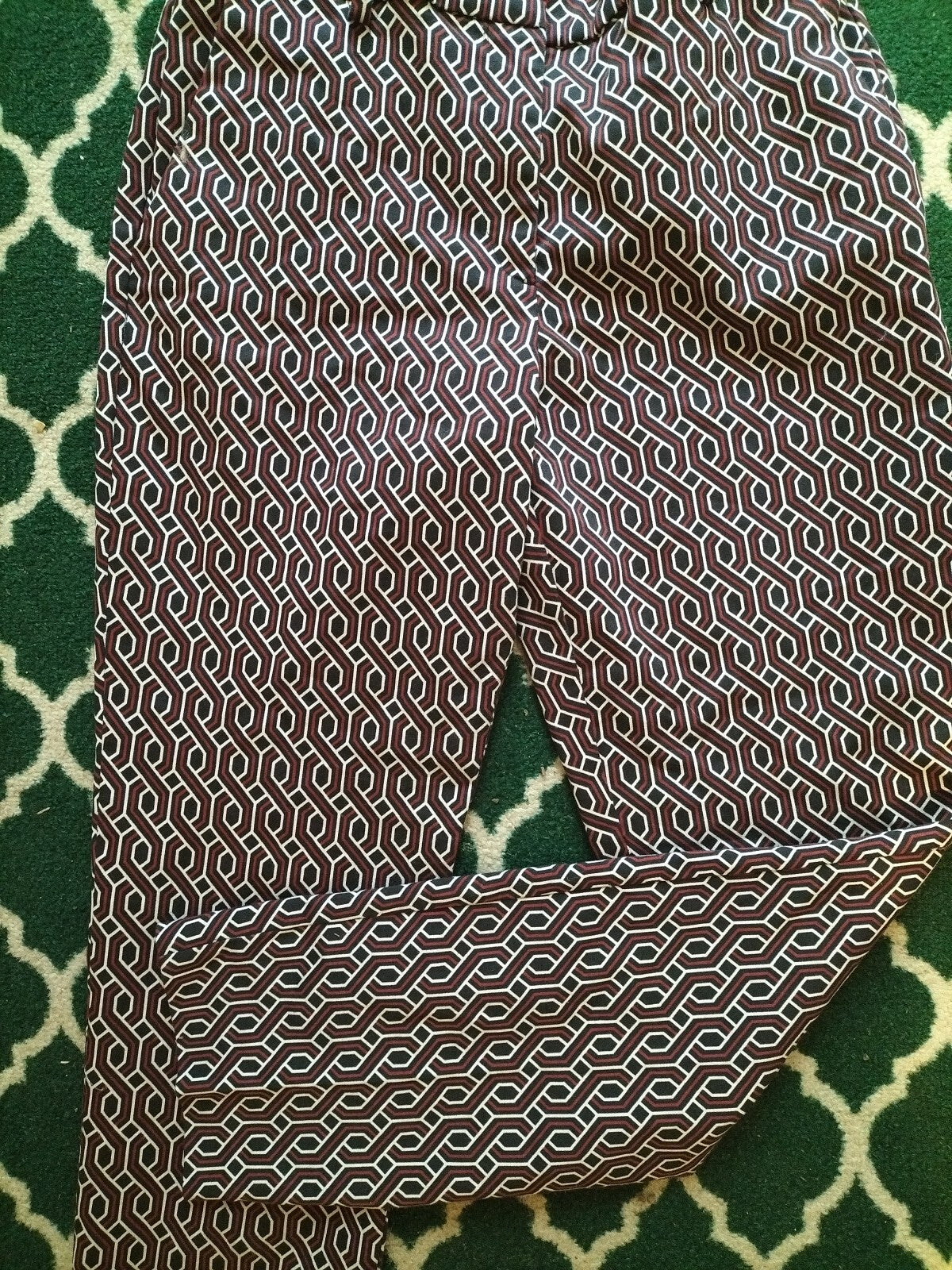 Ladies H+M Size 6 Black White Red Elasticeted Trousers