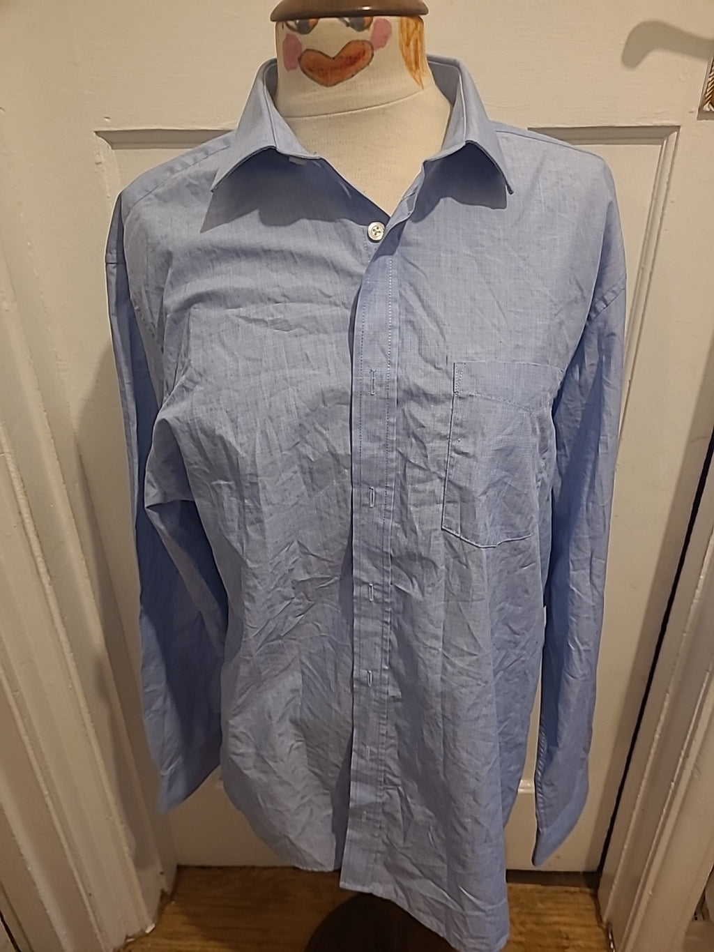 Mens Tailoring By F&F Size 16.5 Regular Fit Blue Formal Shirt