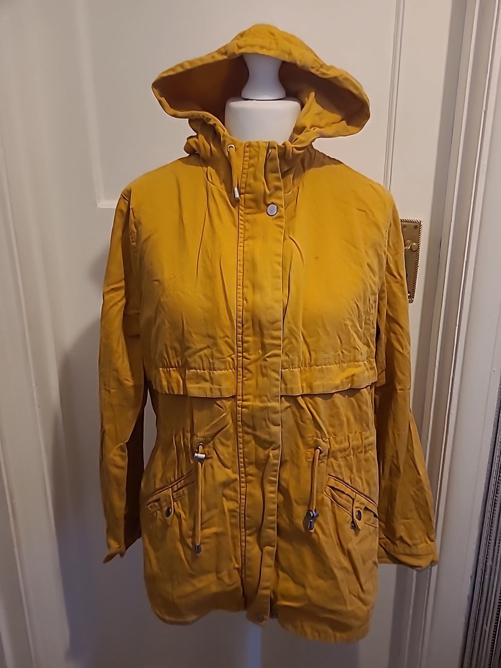 Ladies Divided Size Large Mustard Hooded Jacket