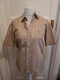 Mens Harry Morgan Size M Light Brown Short Sleeved Shirt