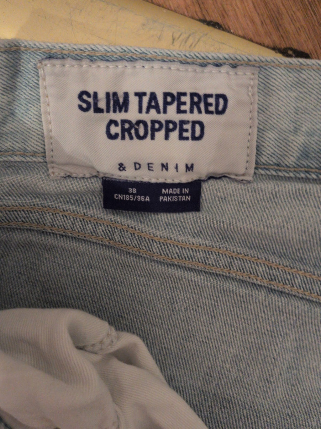 Mens H&M 38" Slim Tapered Cropped Jeans