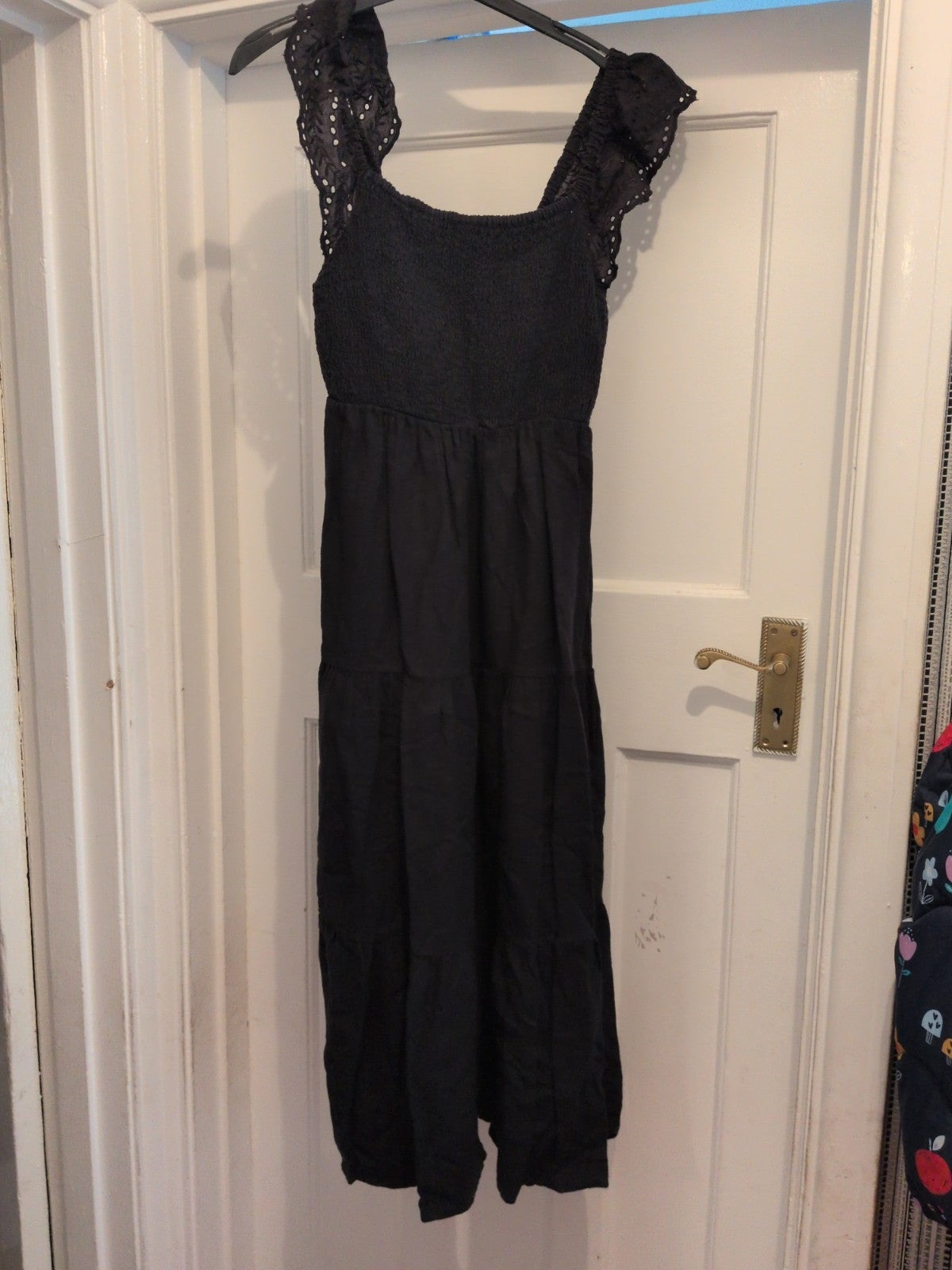 Ladies New Look Size 8 Black Sleeveless Long Length Bubblehem Dress