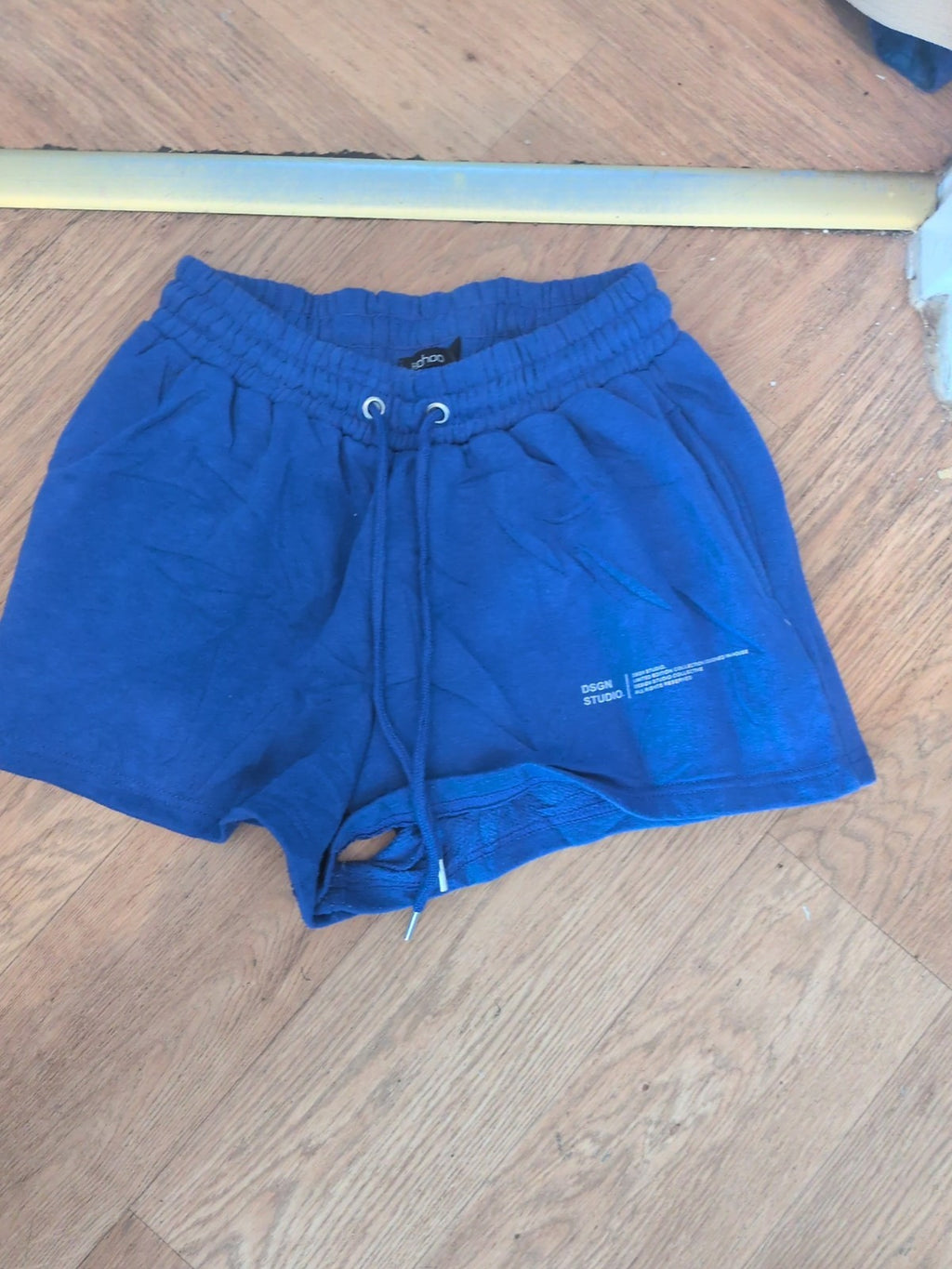 Boohoo Medium Blue With Print Sweat Shorts