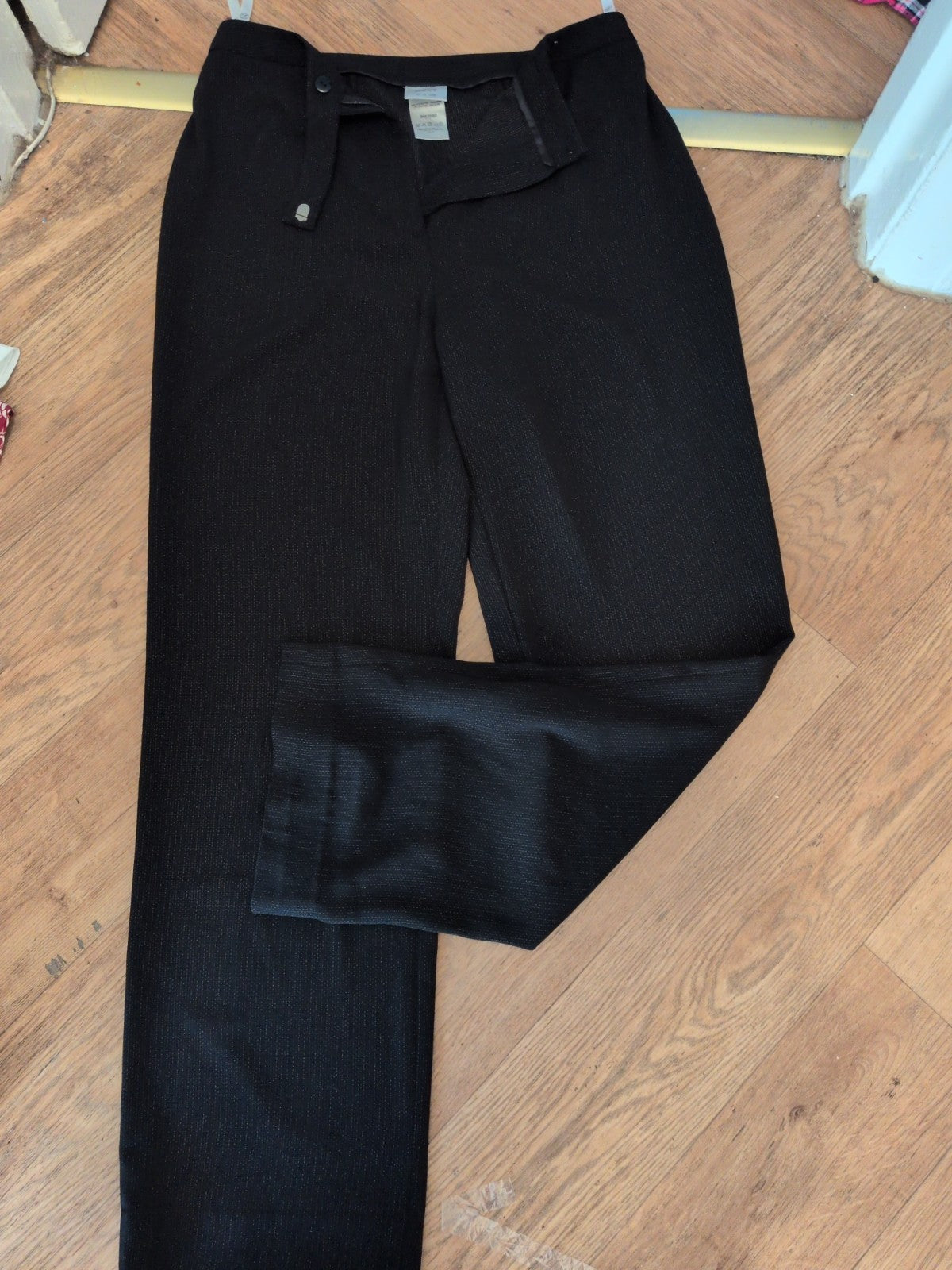 Next 12 Long Leg Black With White Patterning Trousers
