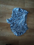 Ladies Boohoo Size 10 Blue And White Elasticated Short Shorts