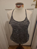 Ladies H&M Sport Size Medium Grey Fleck Racer Style Vest Top
