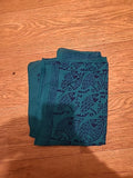 Ladies Navy And Turquoise Patterned Scarf