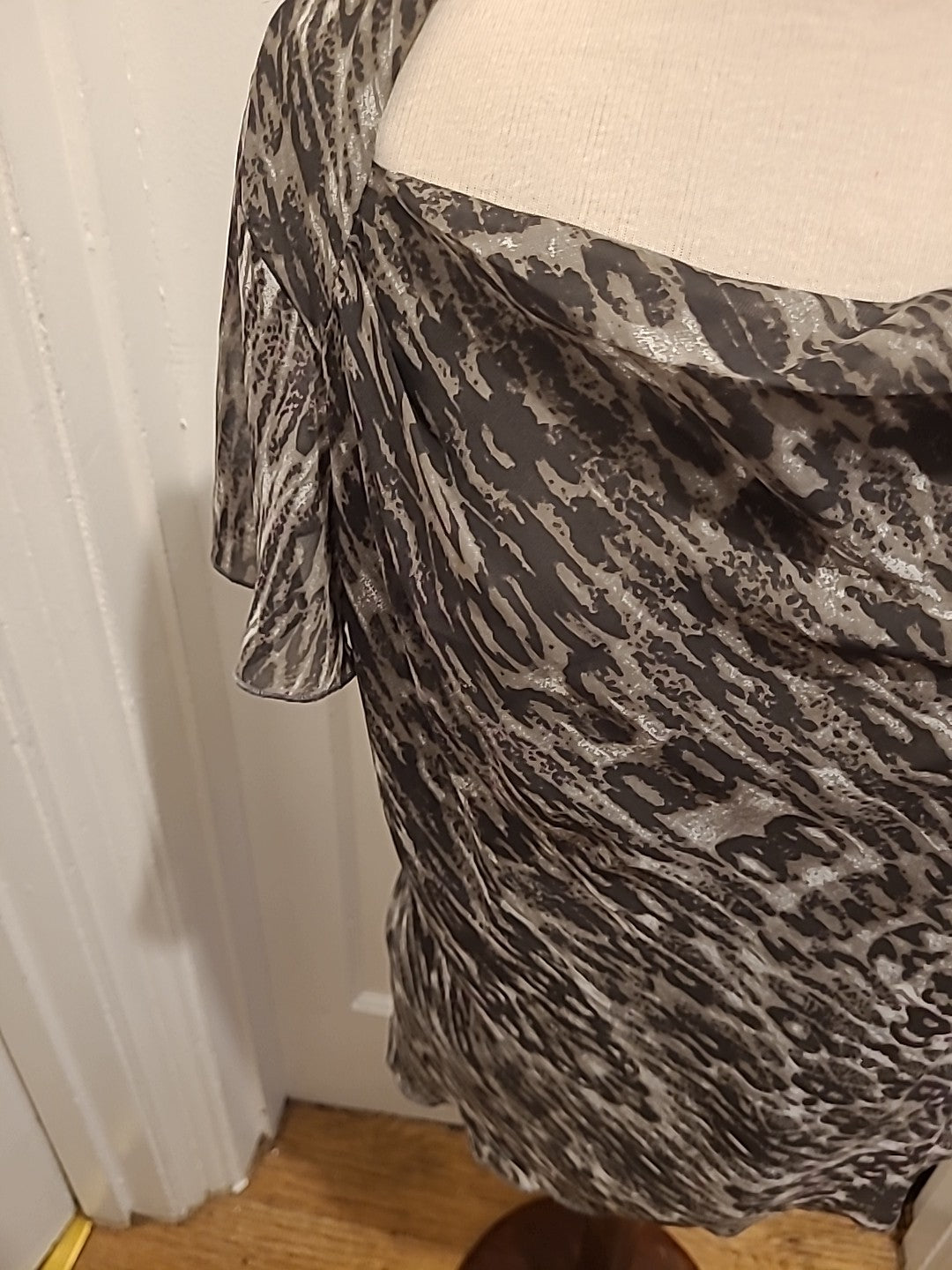 Ladies Marks And Spencer Size 14 Mink Mix Short Sleeved Blouse