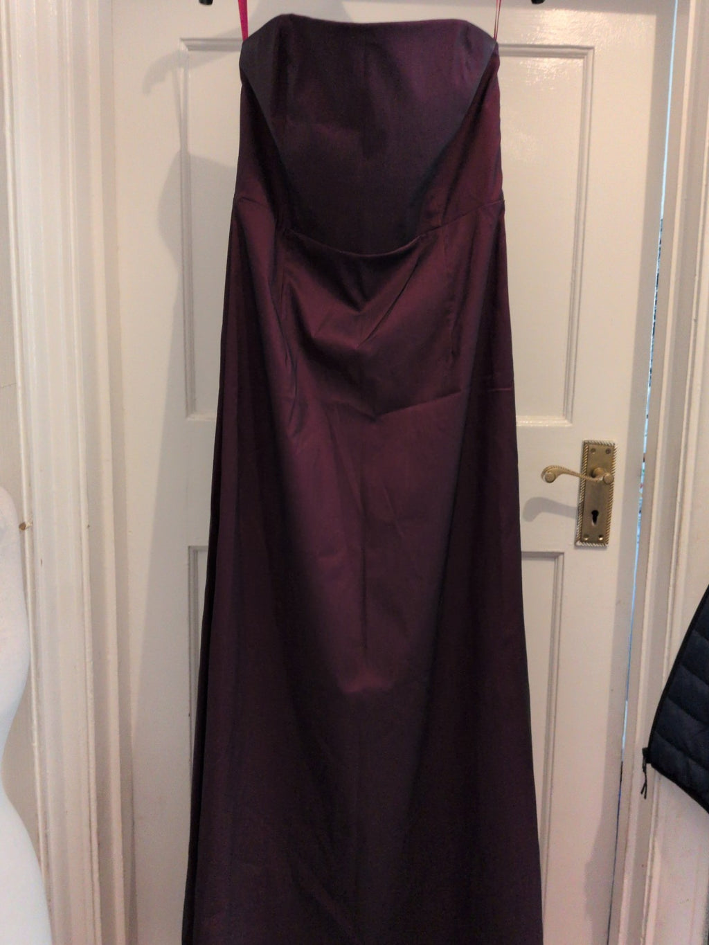 Mexx 14 Deep Purple Sleeveless Strapless Dress With Corset Style Tie Back