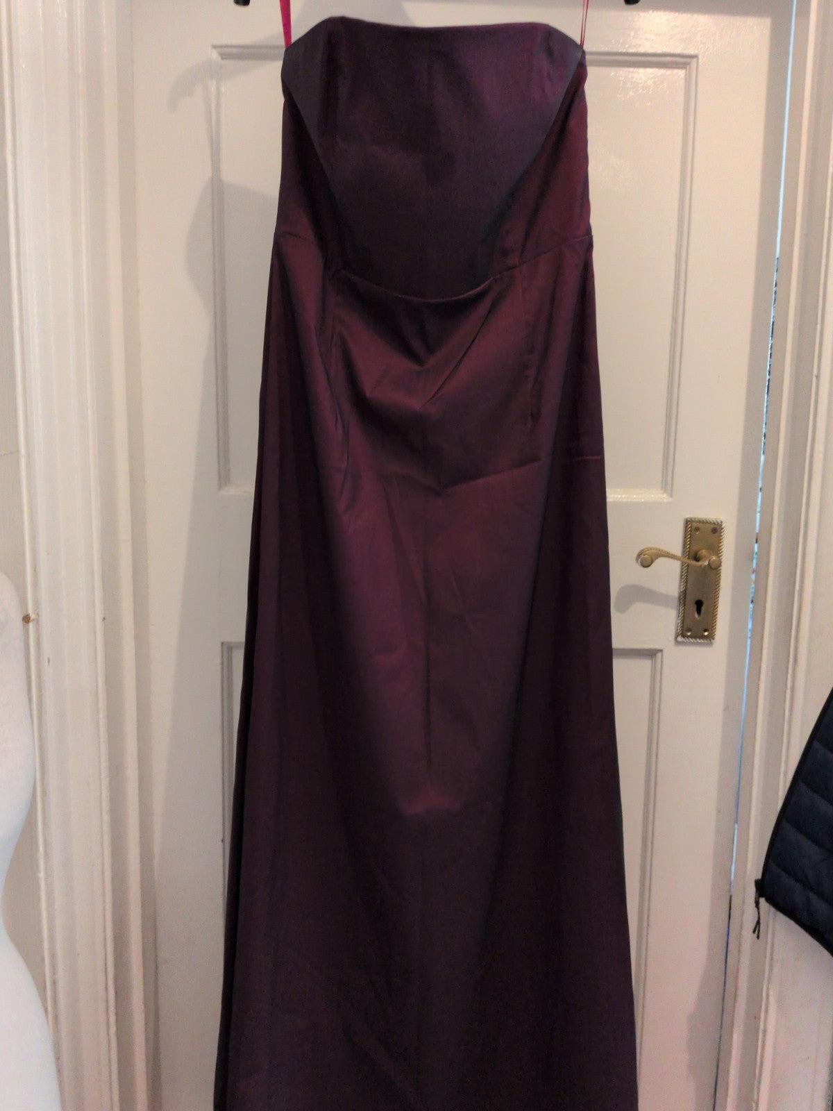 Mexx 14 Deep Purple Sleeveless Strapless Dress With Corset Style Tie Back