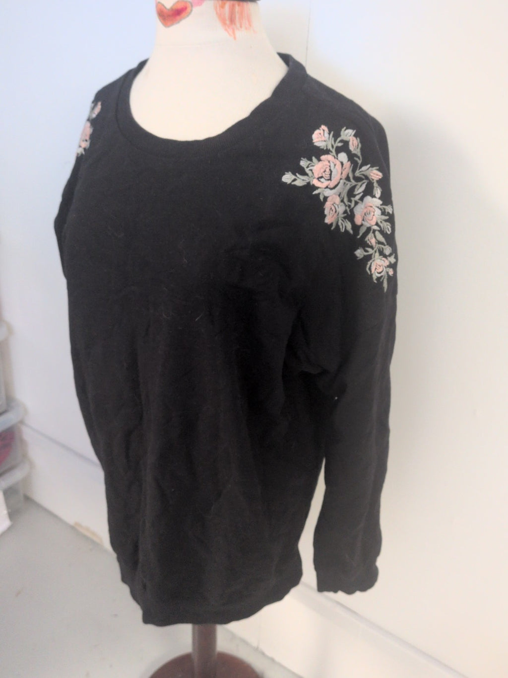 George 18 Floral Jumper Black Pullover