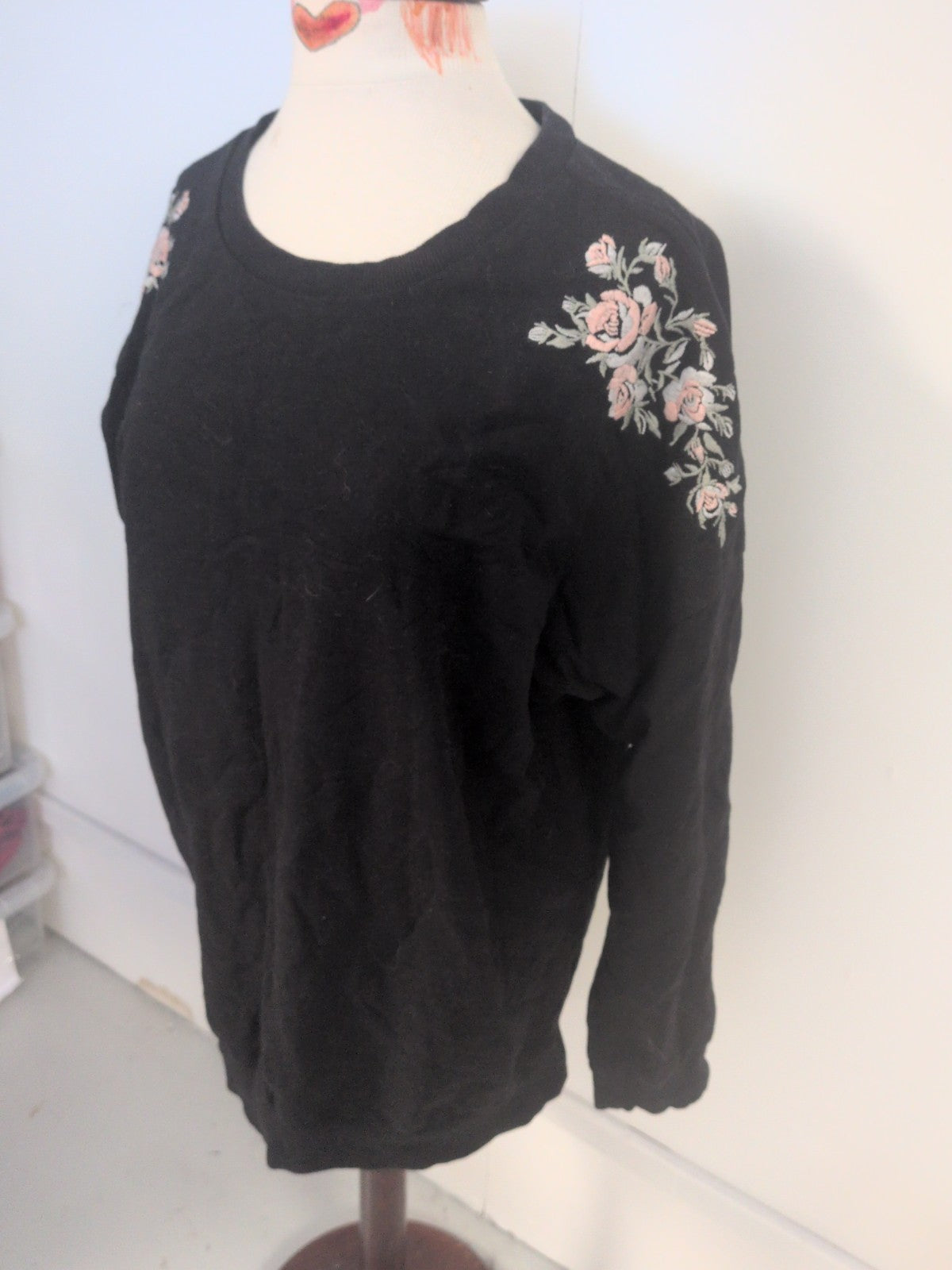 George 18 Floral Jumper Black Pullover