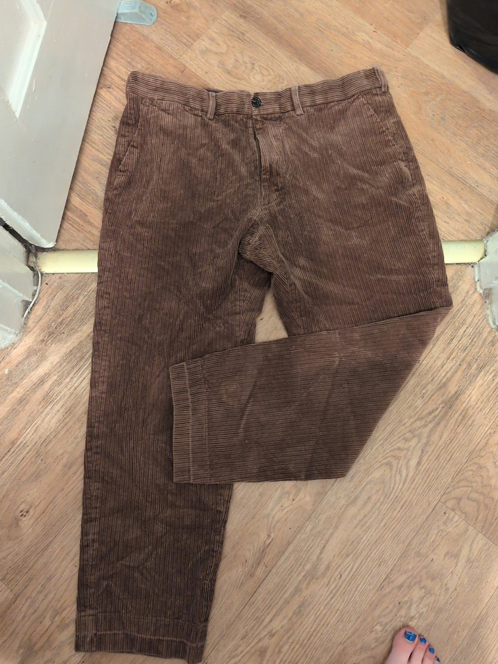 M&S Collection 38/29 Nutmeg Colour Reg Fit Coderoy Trousers