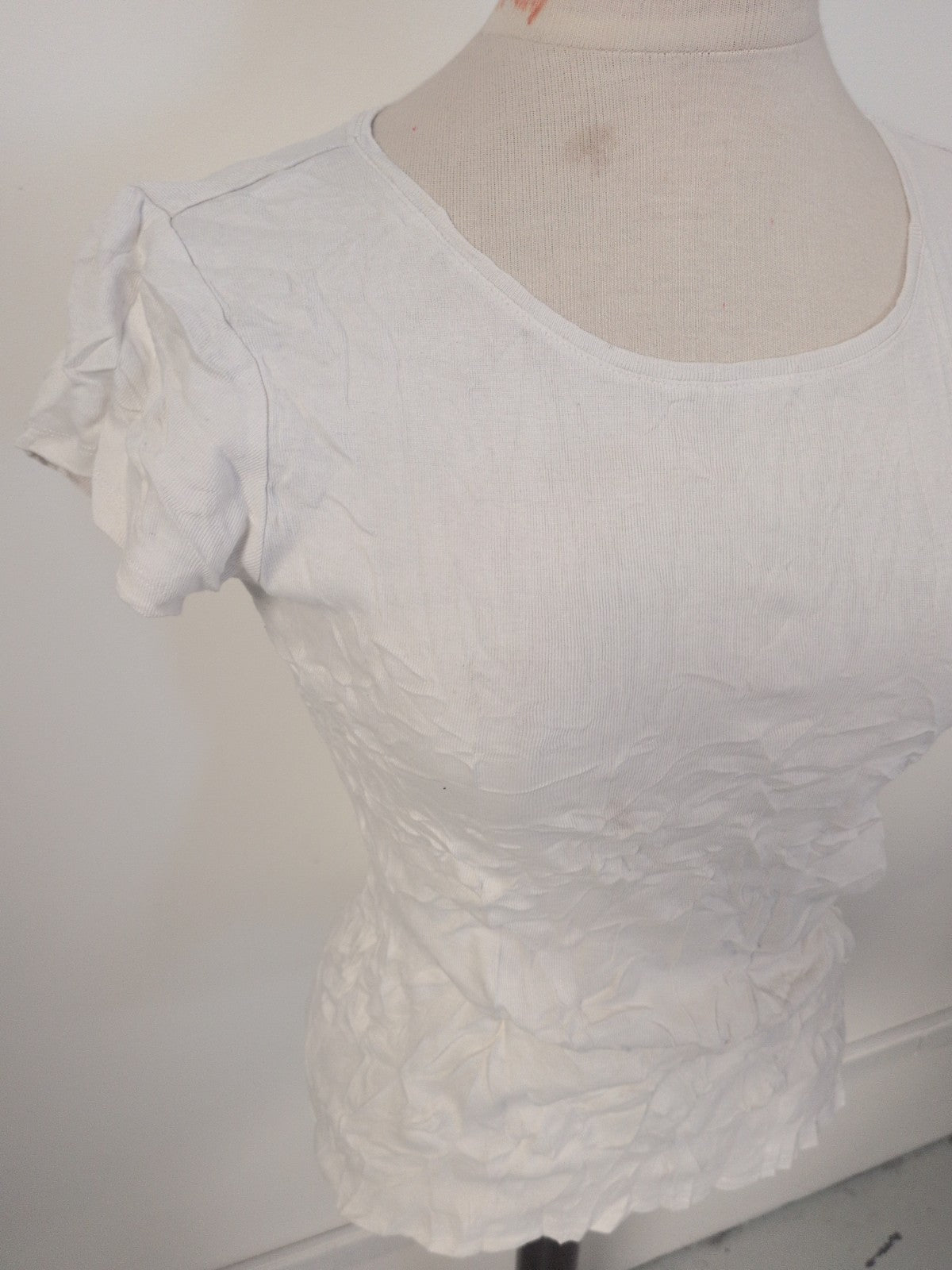 Ladies Papaya Size 12 Pure Cotton White Short Sleeve T-shirt