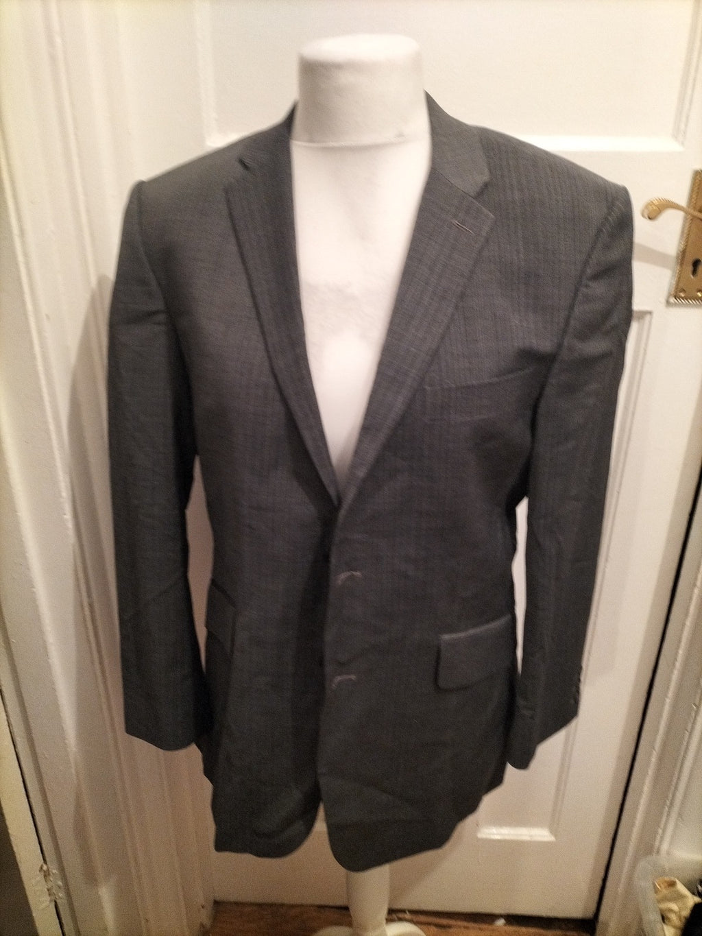 Mens Burton Size 40S Grey Pinstripe Suit Jacket