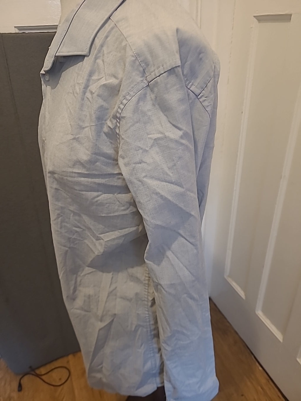 Mens Next Size 16.5" Grey Slim Fit Long Sleeved Shirt