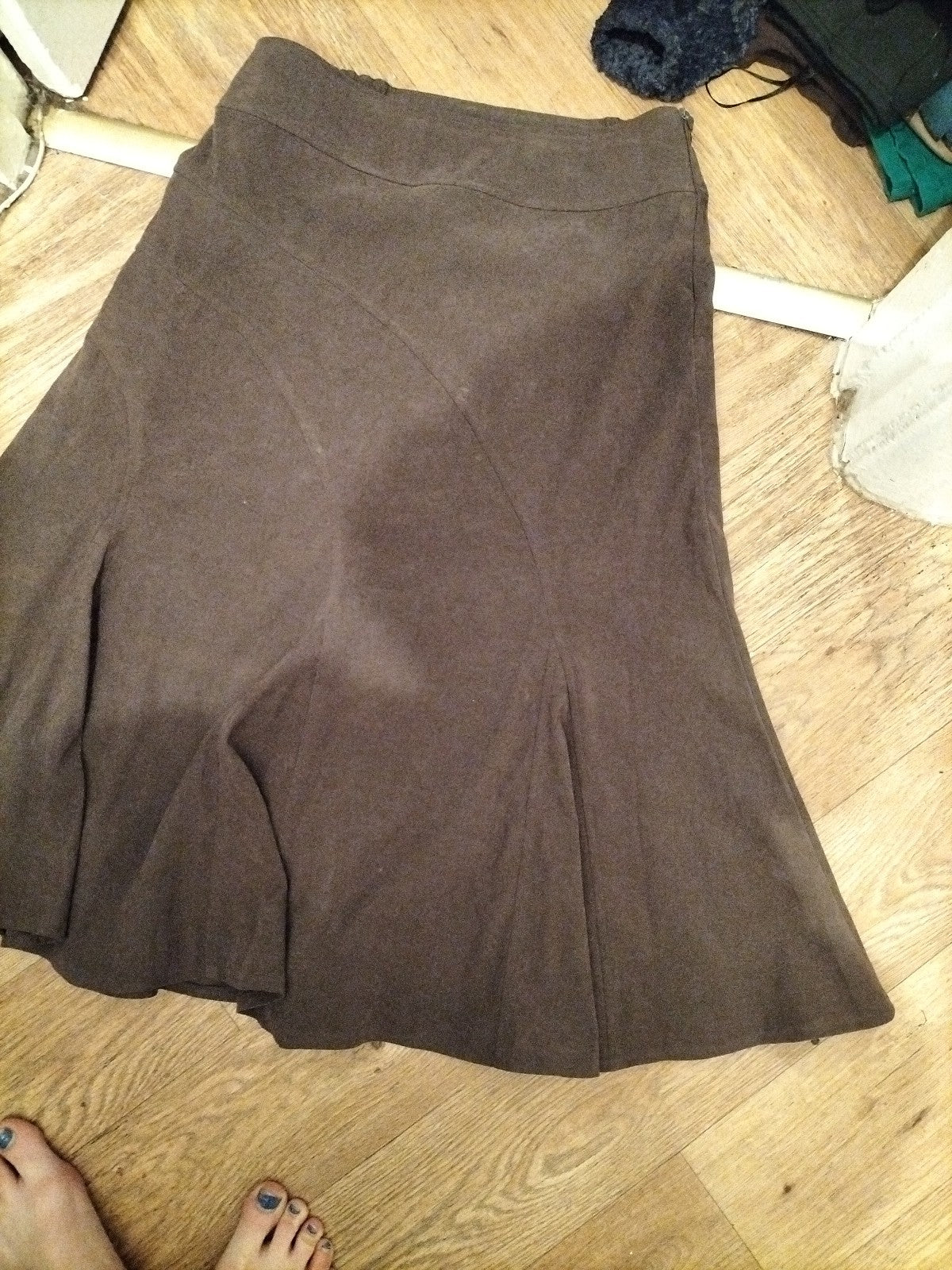 Ladies Joanna Hope Size 14 Brown Long Length Elasticated Skirt