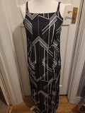 Ladies Dorothy Perkins Size 12 Black/Brown/White Sleeveless Long Pencil Dress