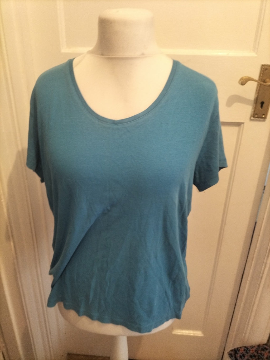 Tu 24 Blue V Neck Short Sleeve Fair trade T-shirt