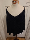 Ladies George Size 20 Black Lined With Gold Spots Blouse