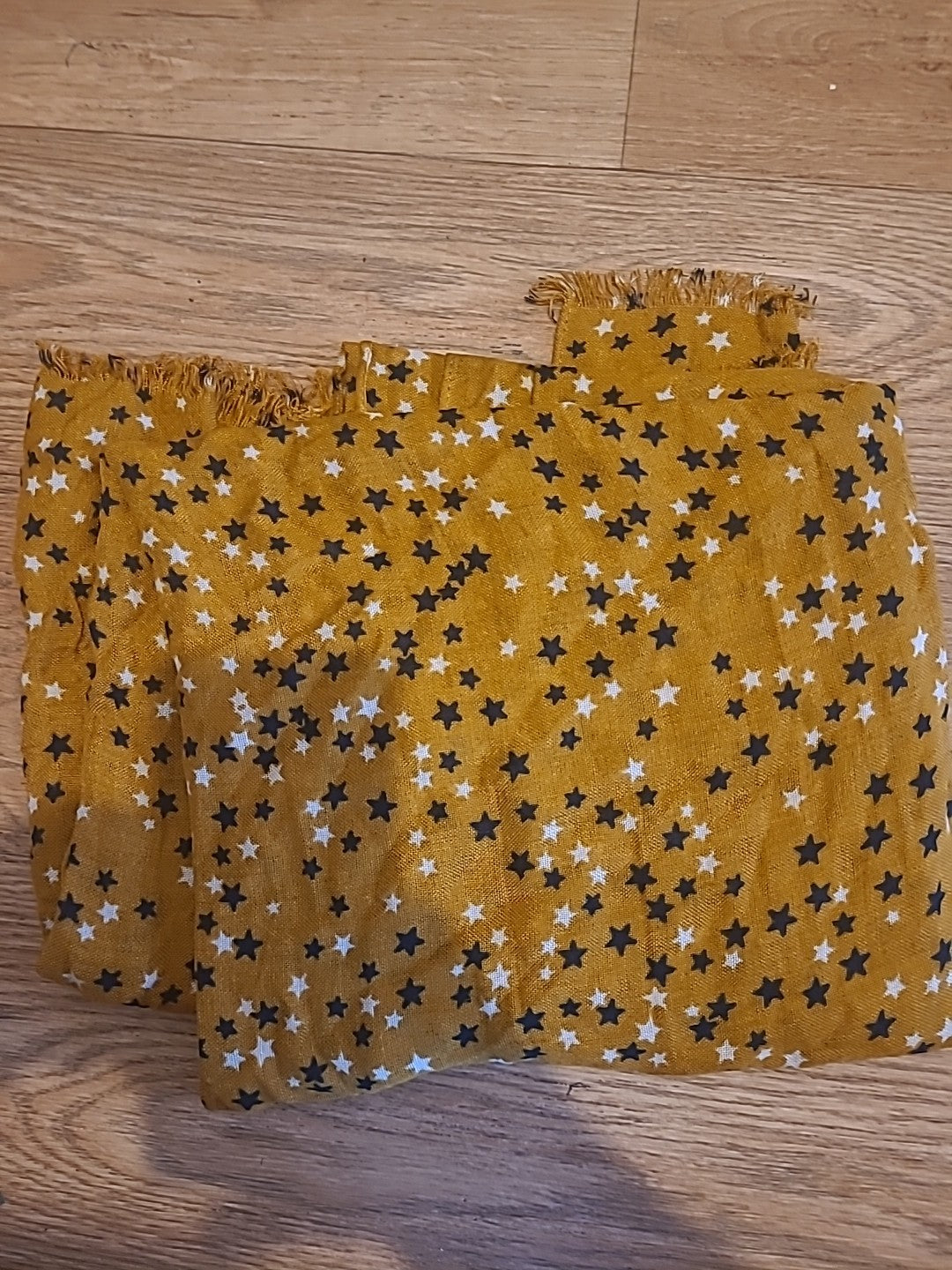 Ladies Orange With Star Pattern Scarf Large Square