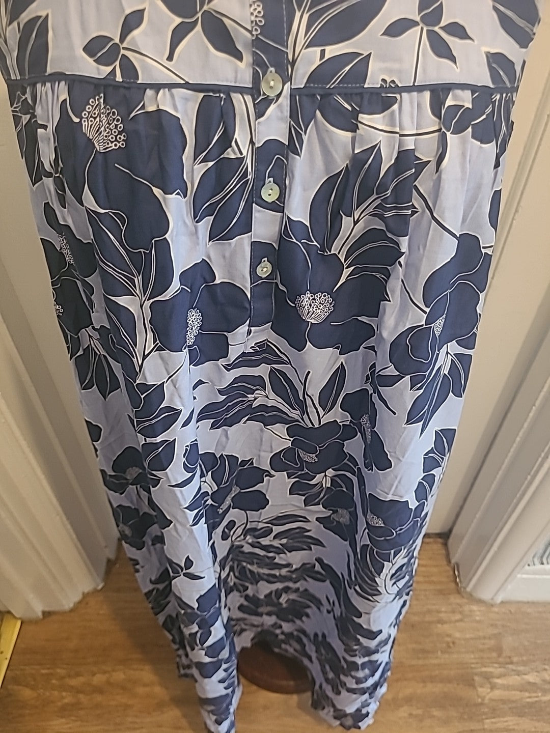 Ladies Nora Rose Size 14 Navy Lilac Floral Sleeveless Long Dress