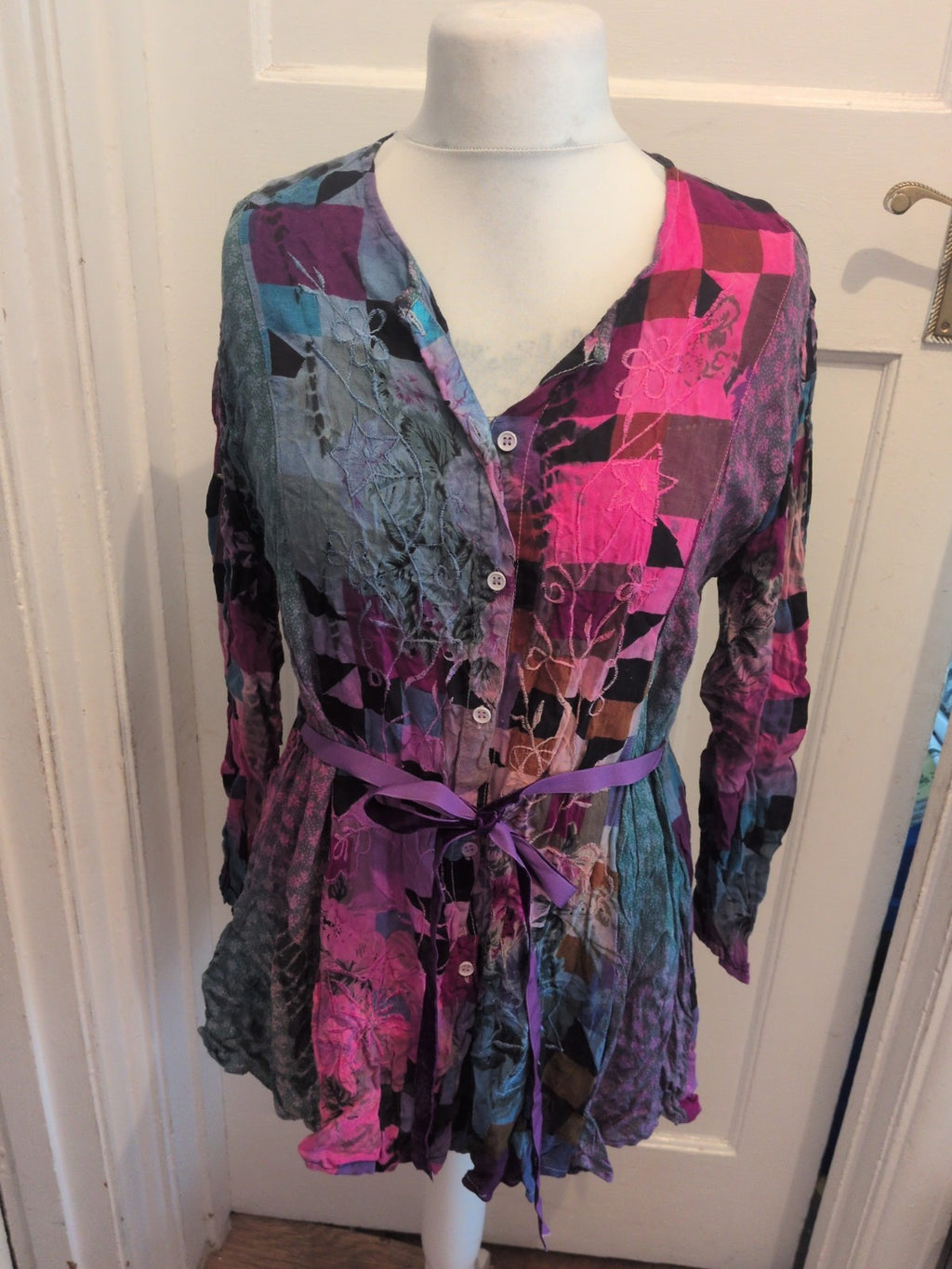 Ladies Free Size Buttoned Multi Blouse