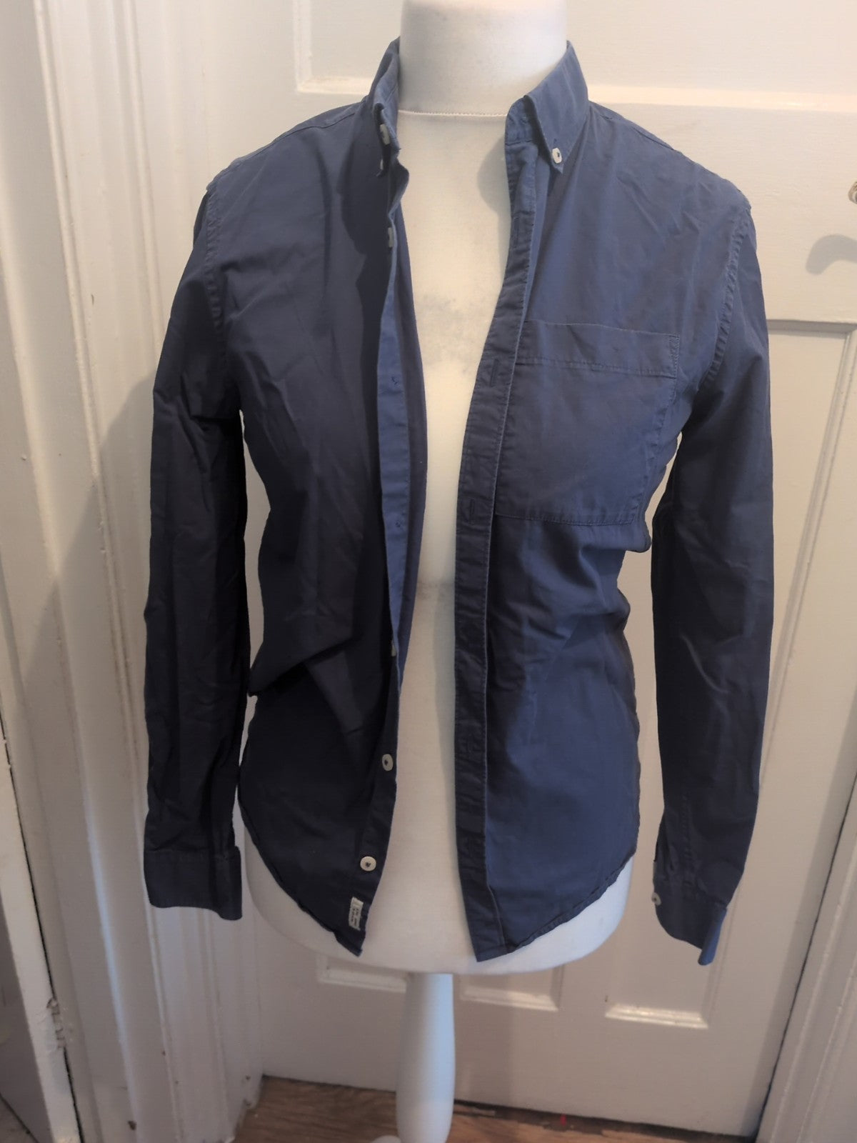 River Island Small Air Force Blue Long Sleeve Shirt
