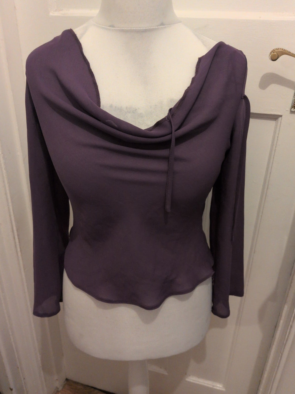 Mila Paoli 10 Purple Semi See Through Blouse Long Sleece