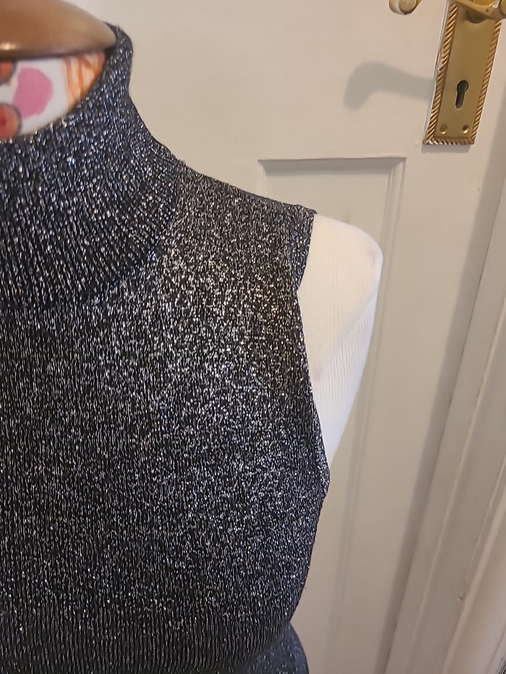 Ladies Classics Size Small Silver Shimmer Sleeveless Tshirt