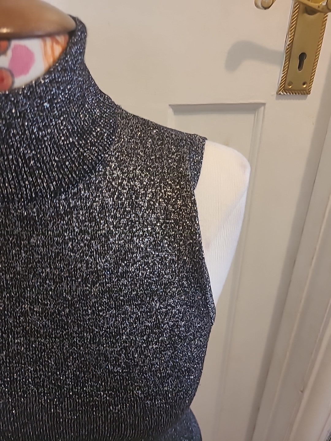 Ladies Classics Size Small Silver Shimmer Sleeveless Tshirt