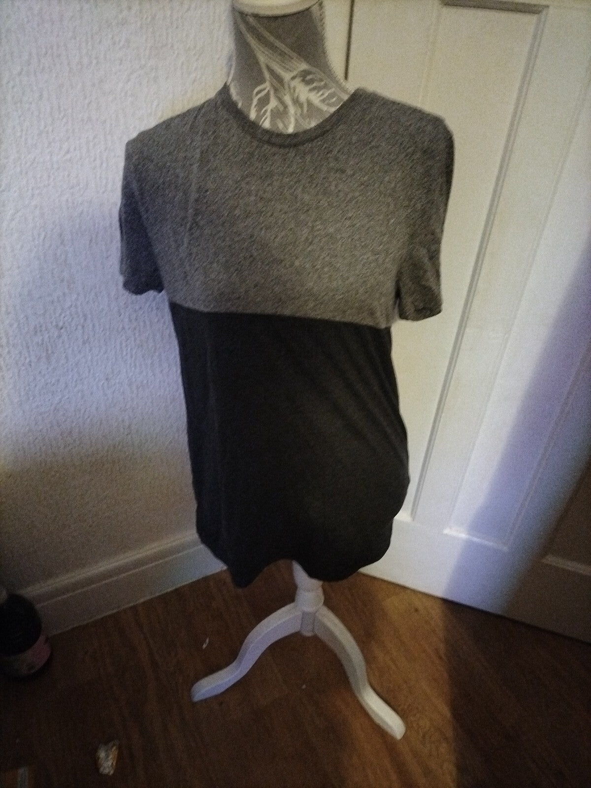 Mens Tu Small Regular Fit Two Tone Grey Tshirt