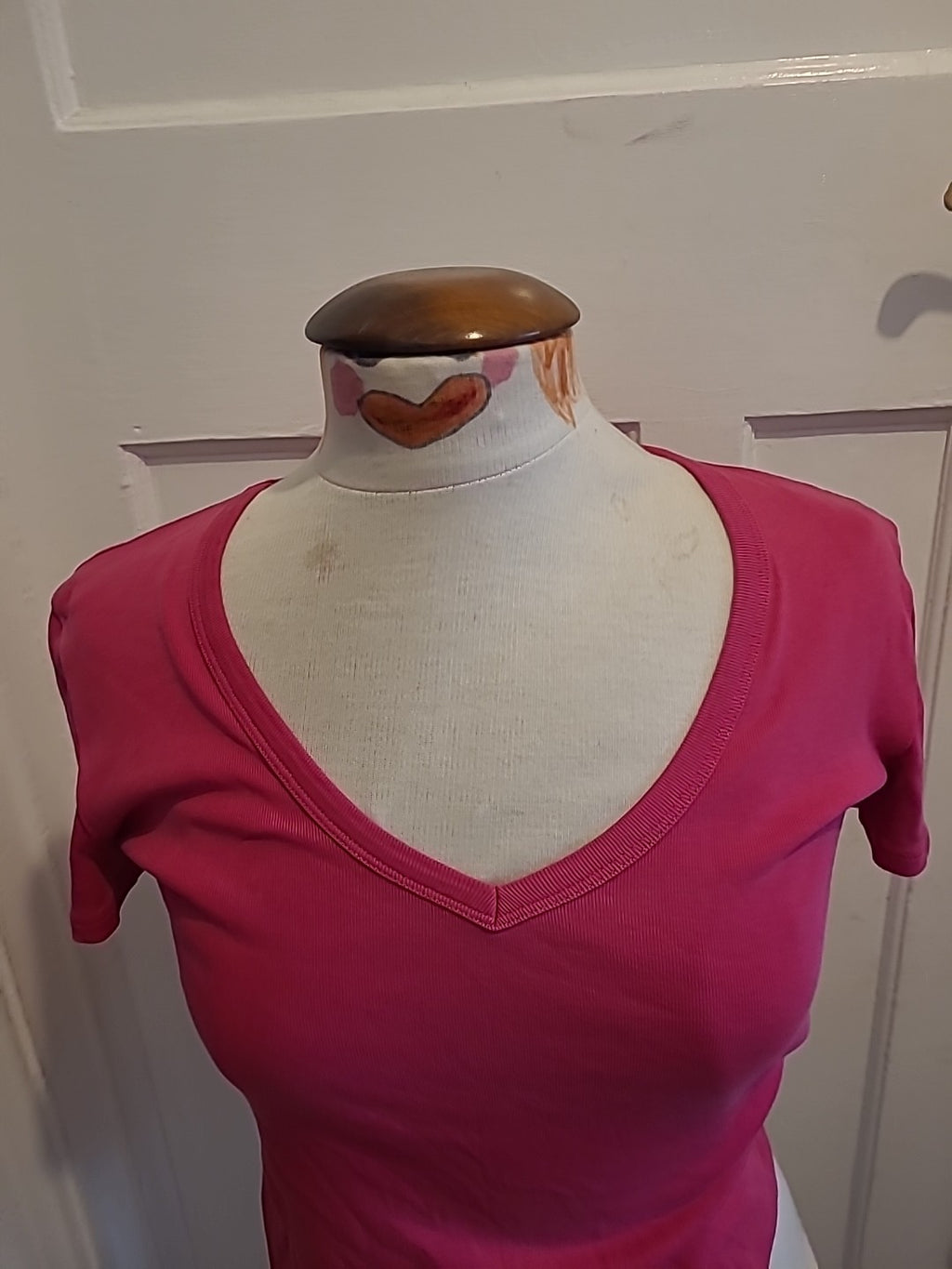 Ladies M&S Woman Size 8 Bright Pink Short Sleeved Tee