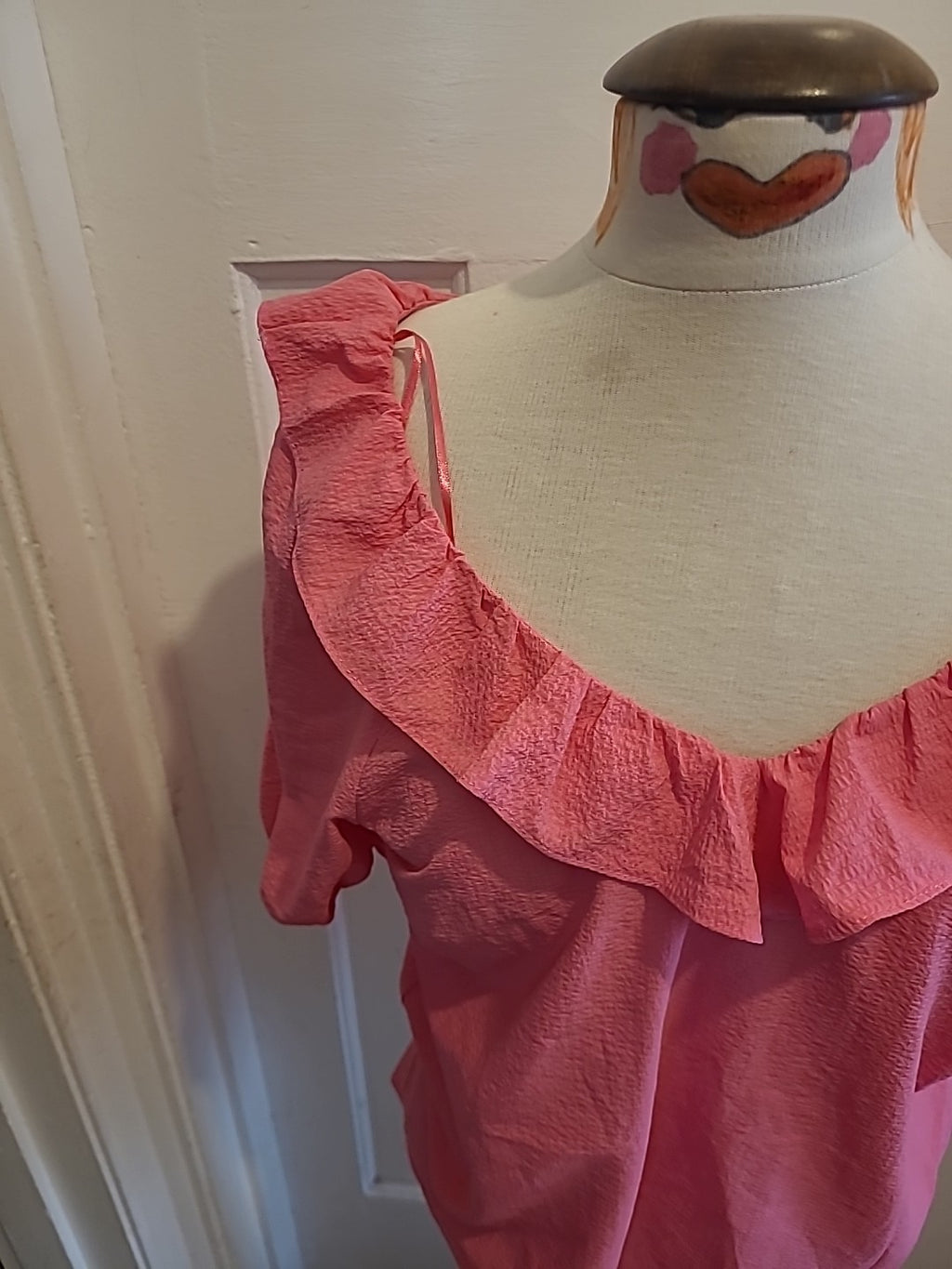 Brand New Ladies TU Size 12 Pink Short Sleeved Blouse