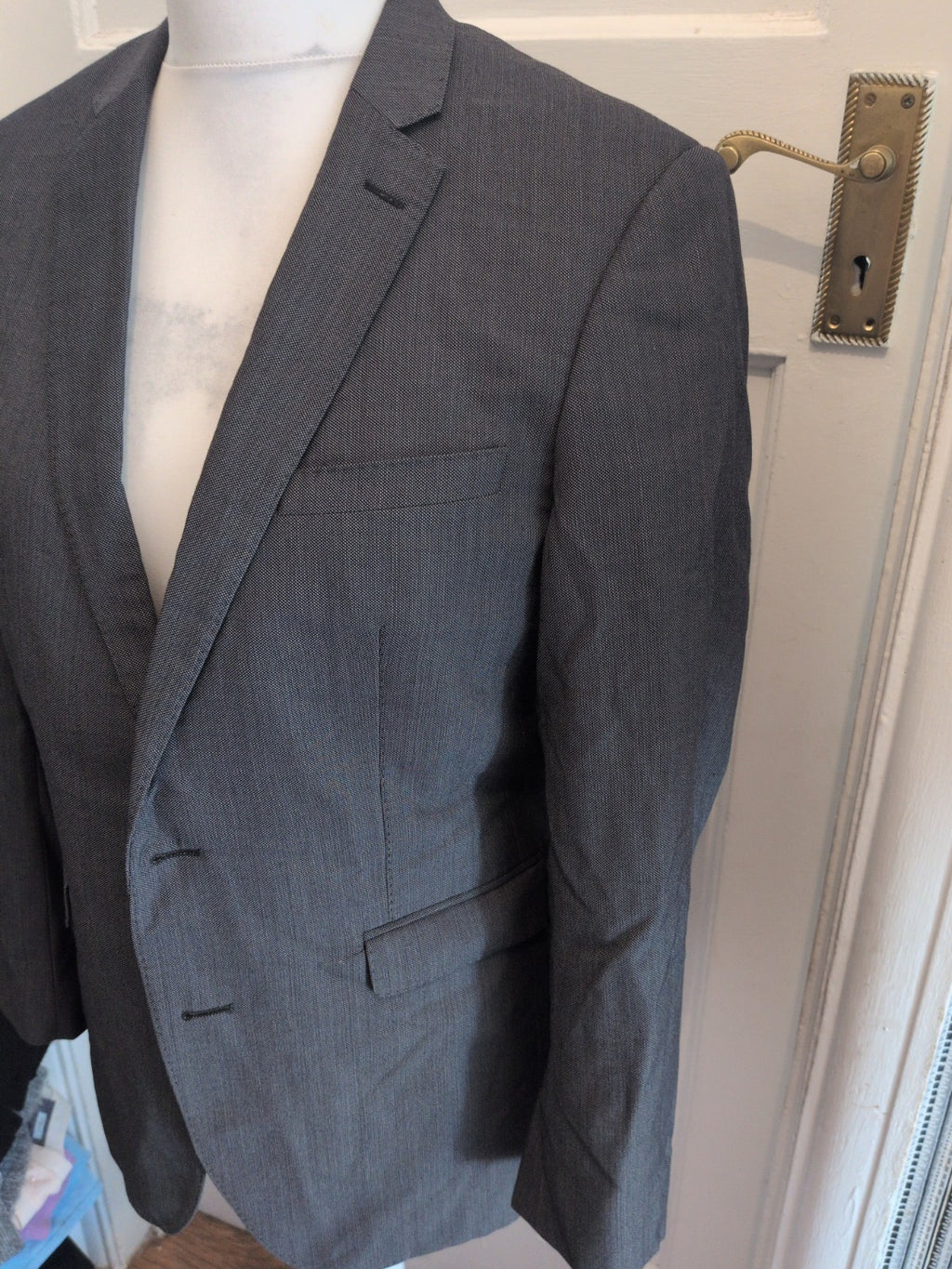 Remus Uomo 40r Slim Grey Suit Jacket