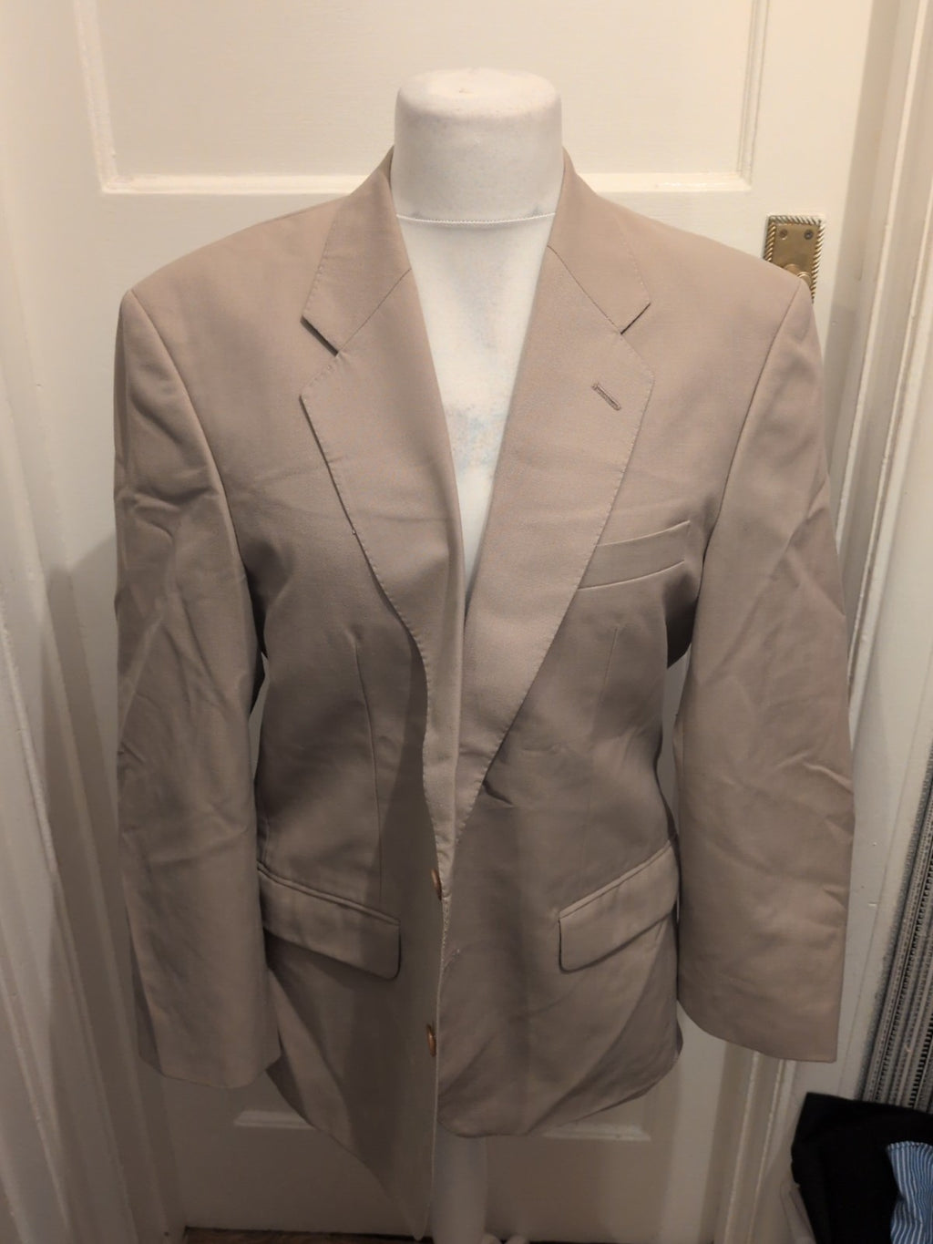 Mens St Michael Size 40 Short Beige Suit Jacket