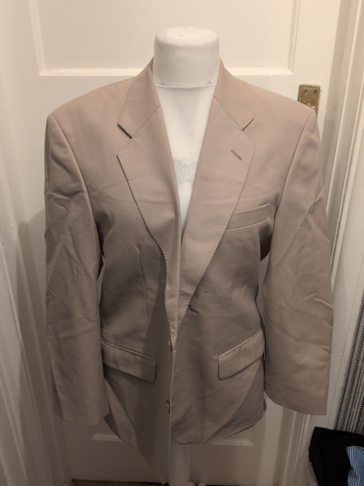 Mens St Michael Size 40 Short Beige Suit Jacket