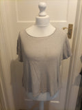 Ladies Papaya Size 20 Grey Ribbed Short Sleeved Tshirt(Very Faint Mark On Front)