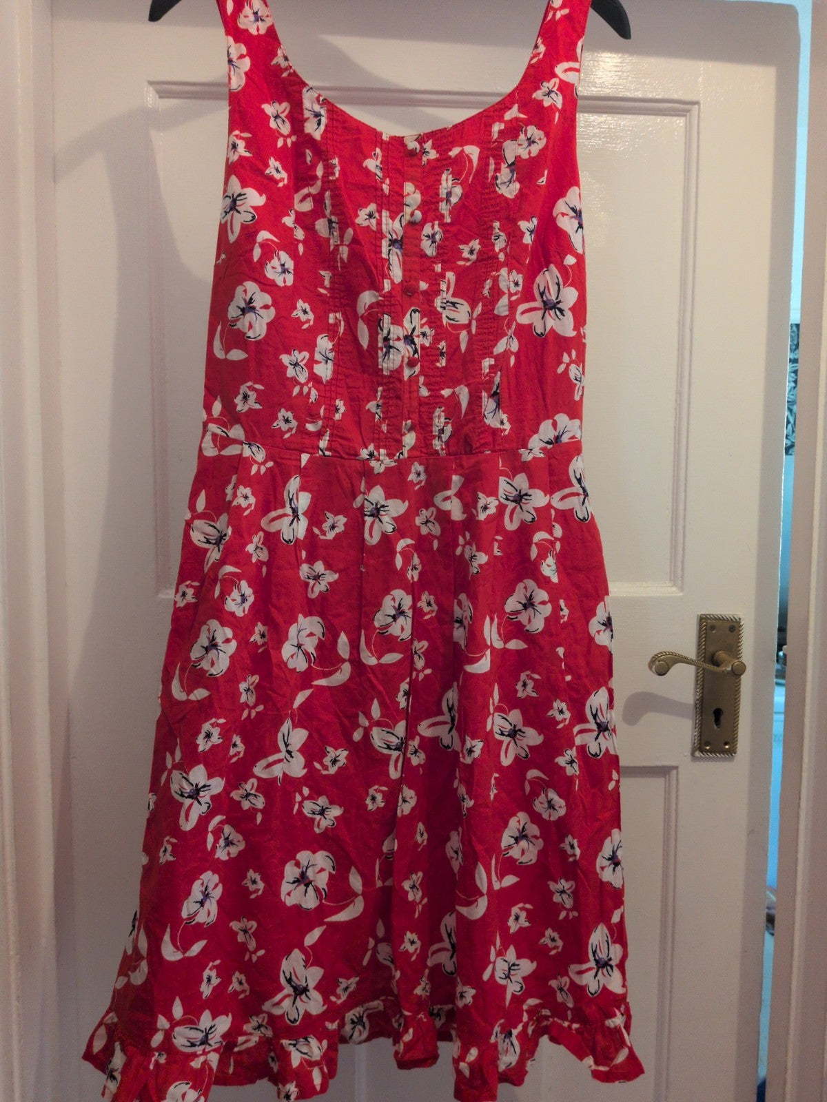 Tu 10 Red Floral Sleeveless Fit And Flare Dress