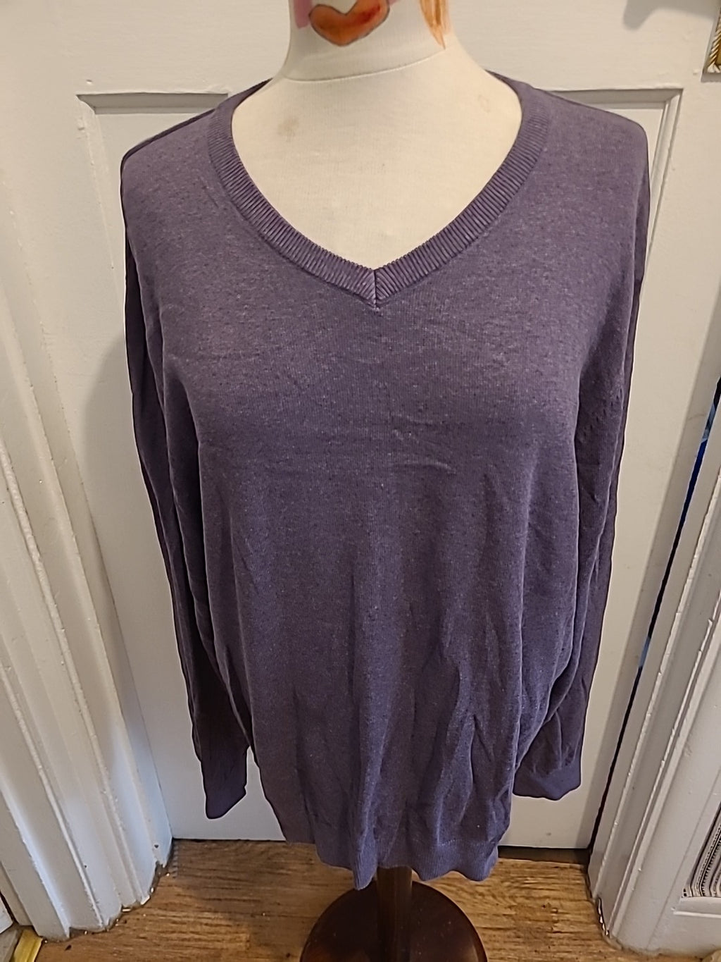 Mens Tu Man Size 2XL Pure Cotton Purple Long Sleeved Pullover Jumper