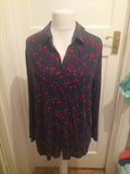 Tu 20 Navy And Red Love Heart Long Sleeve Pyjama Top