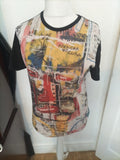 Mens Size Small Multicoloured Printed Tshirt Cold Wash Only